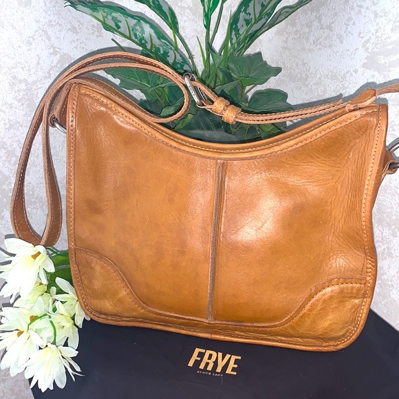Frye Handbags - FRYE Chestnut Brown LEATHER Saddle Crossbody Bag/Purse+ Dust Bag EUC🤎 34DB406